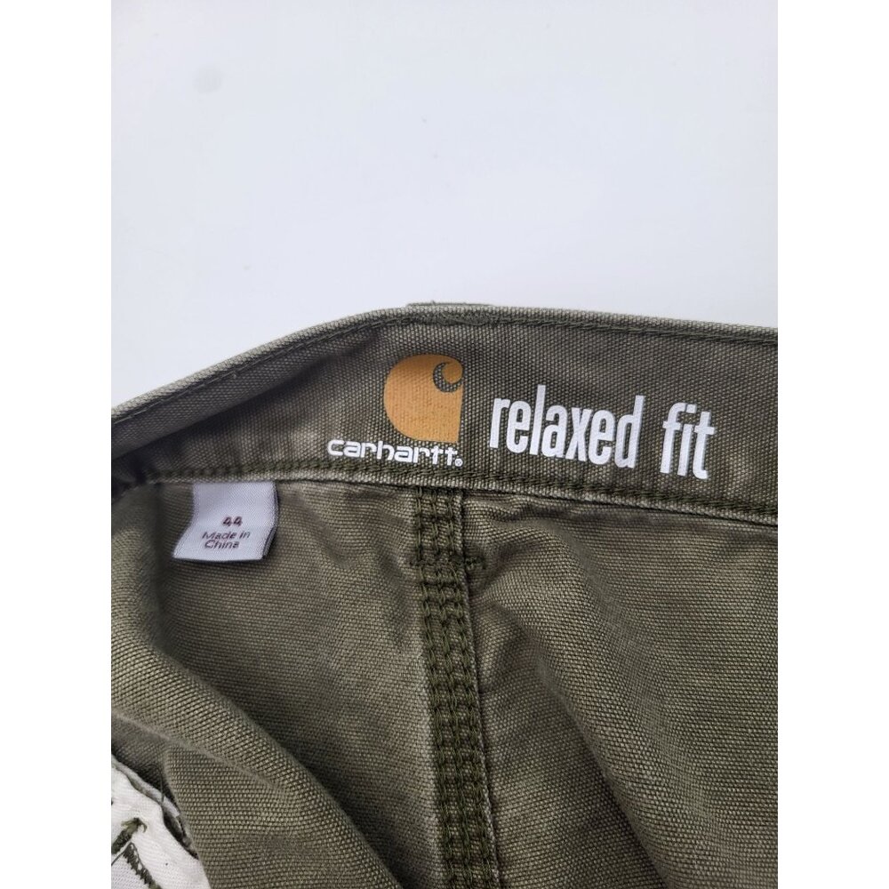 Carhartt Men's Relaxed Fit Cargo Work Shorts olive green canvas SZ 44 - Picture 4 of 9